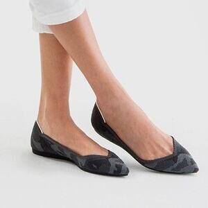 Rothy’s The Point Gray Camo Camouflage Retired Pointed Flats Shoes sz 6